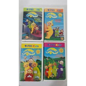 Teletubbies PBS Kids Learning VHS Vol. 1, 2, 3, & 4  Clamshell Case - Lot of 4